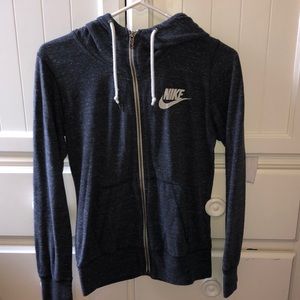 nike gray zip up hoodie